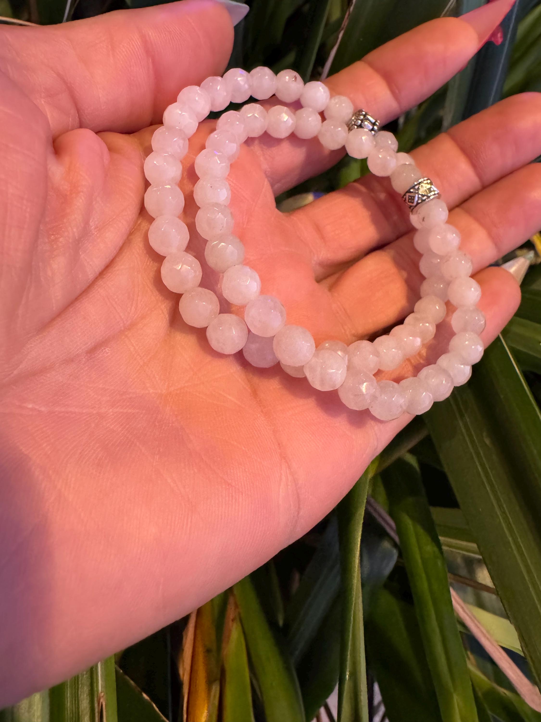Faceted Rose quartz bracelet (6mm) medium