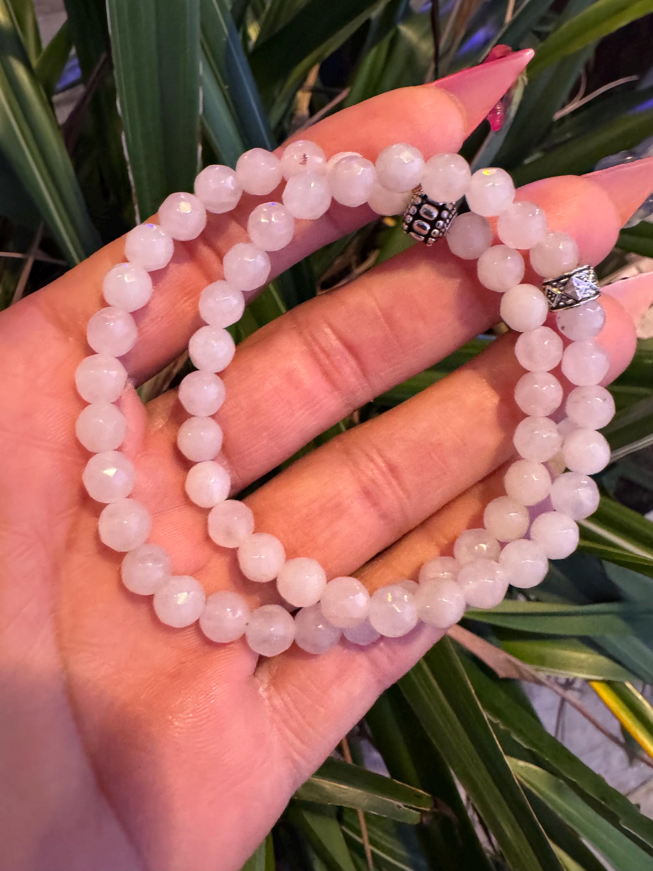 Faceted Rose quartz bracelet (6mm) small