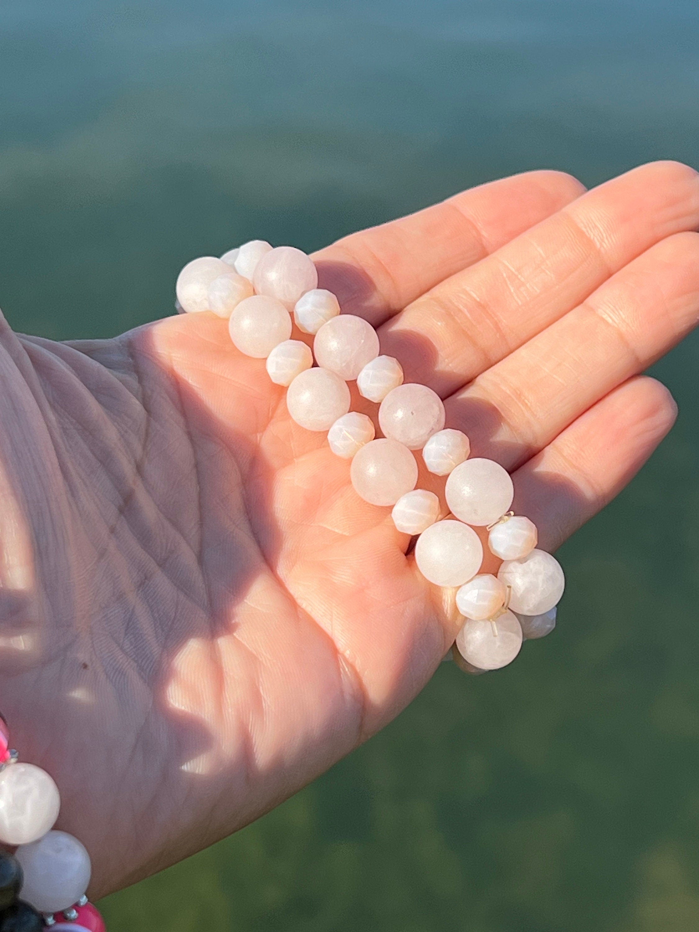 Raw Rose quartz bracelet