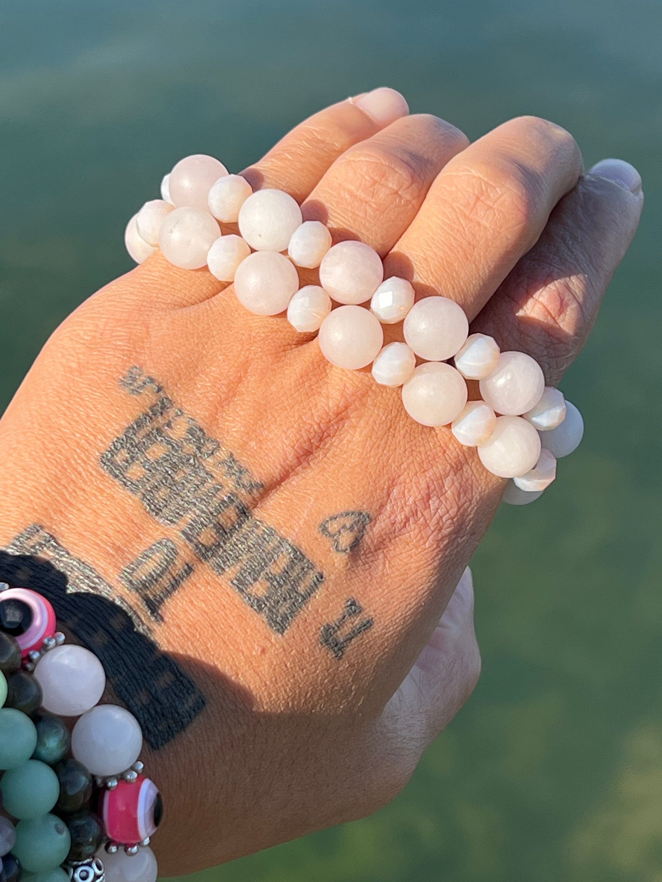 Raw Rose quartz bracelet